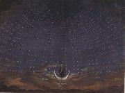 Karl friedrich schinkel Set Design for The Magic Flute:Starry Sky for the Queen of the Night (mk45) china oil painting artist